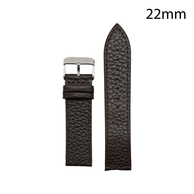 RJ70229_ CORREA PIEL MARRON OSCURO HUESCA 22 MM