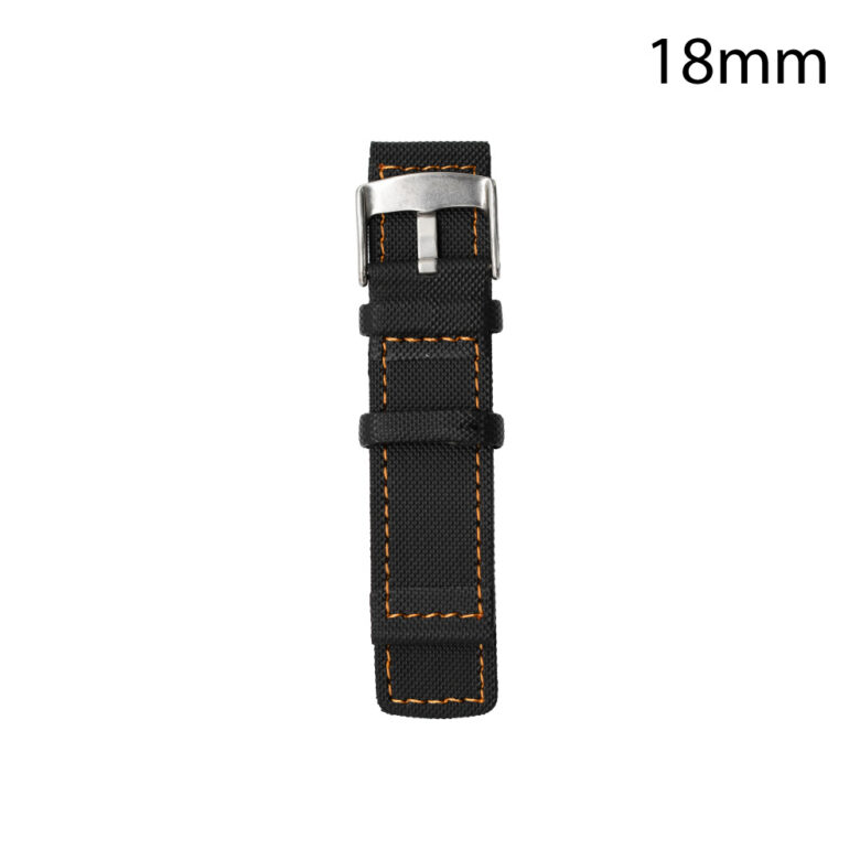 CORREA NEOPRENO NEGRA COST.NARANJA VALENCIA 18 MM
