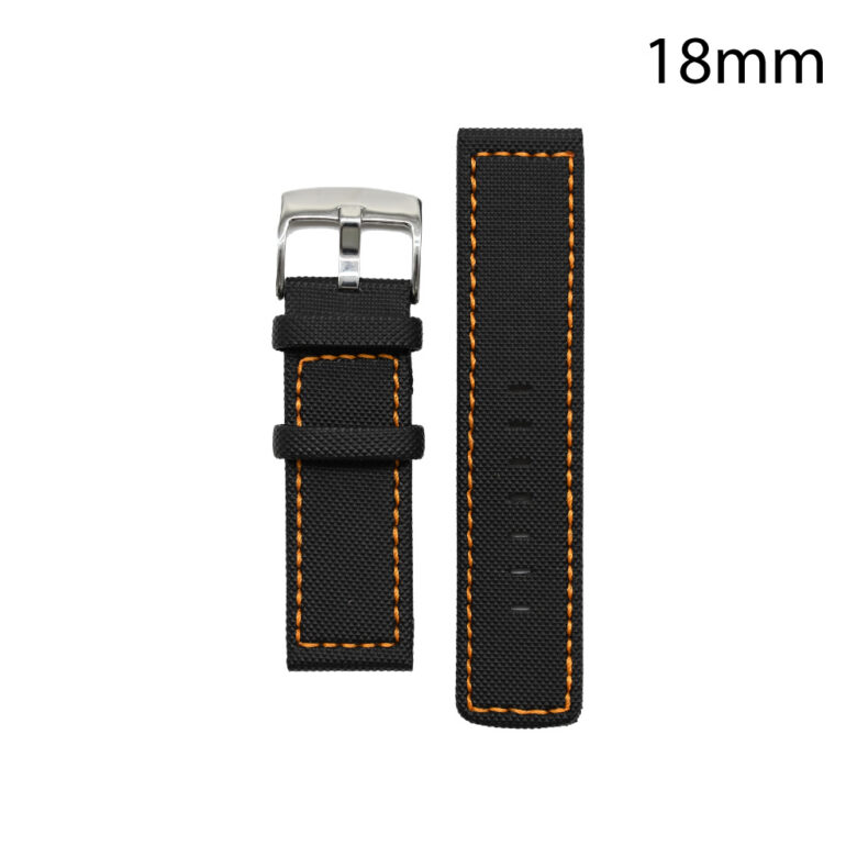 CORREA NEOPRENO NEGRA COST.NARANJA VALENCIA 18 MM
