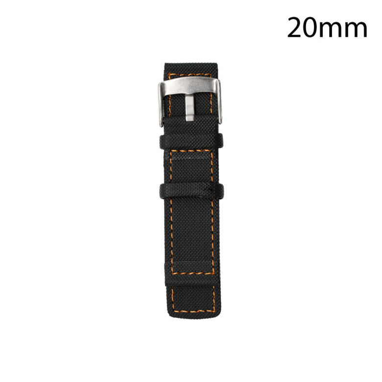 CORREA NEOPRENO NEGRA COST.NARANJA VALENCIA 20 MM