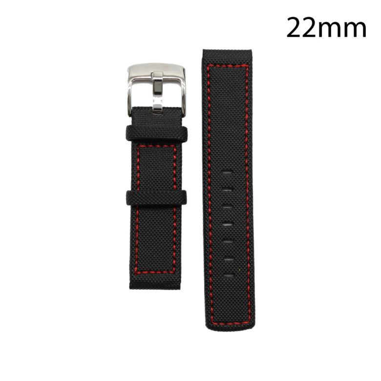 CORREA NEOPRENO NEGRA COST.ROJA VALENCIA 22 MM