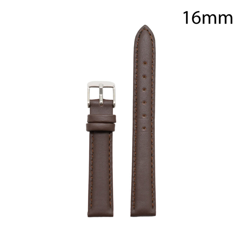 RJ70164_ CORREA PIEL MARRON OSCURO ALMERIA 16MM