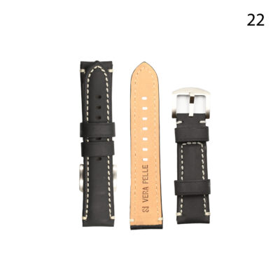CORREA PIEL NEGRA LUGO 22 MM